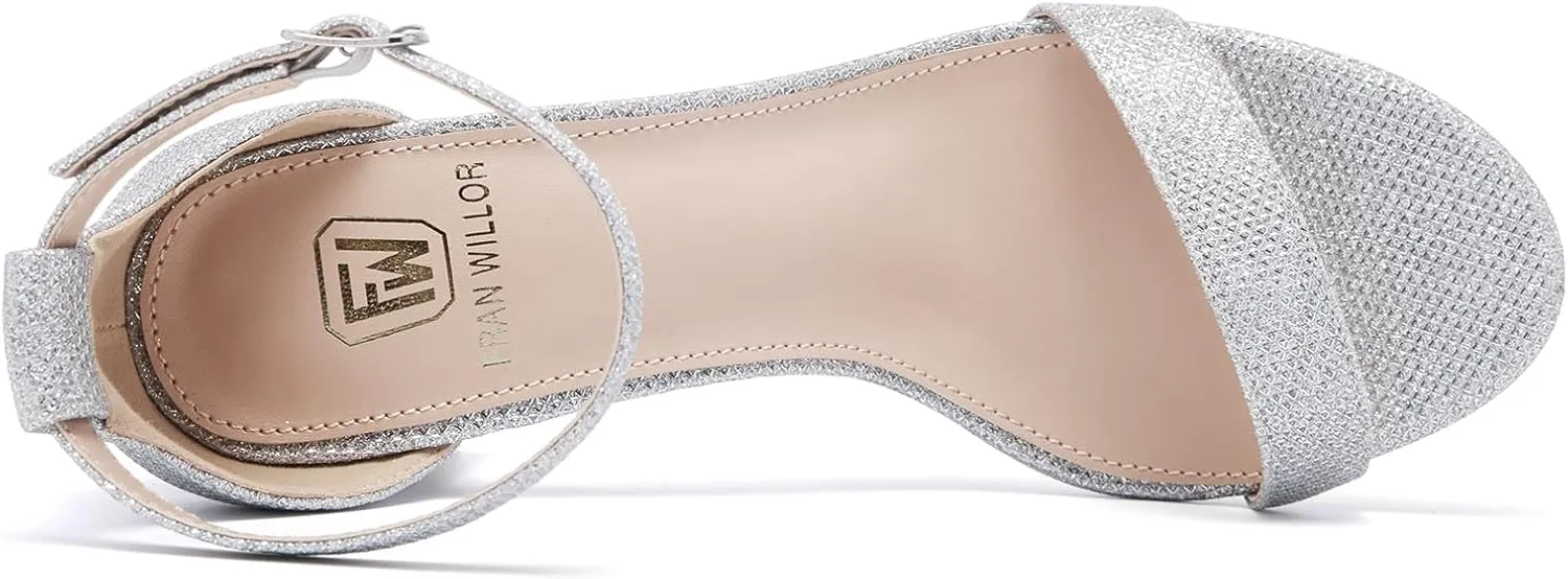 Women Open Toe Low Chunky Short Heels Ankle Strap Block Heel Sandals Party Dress Wedding Pump Shoes