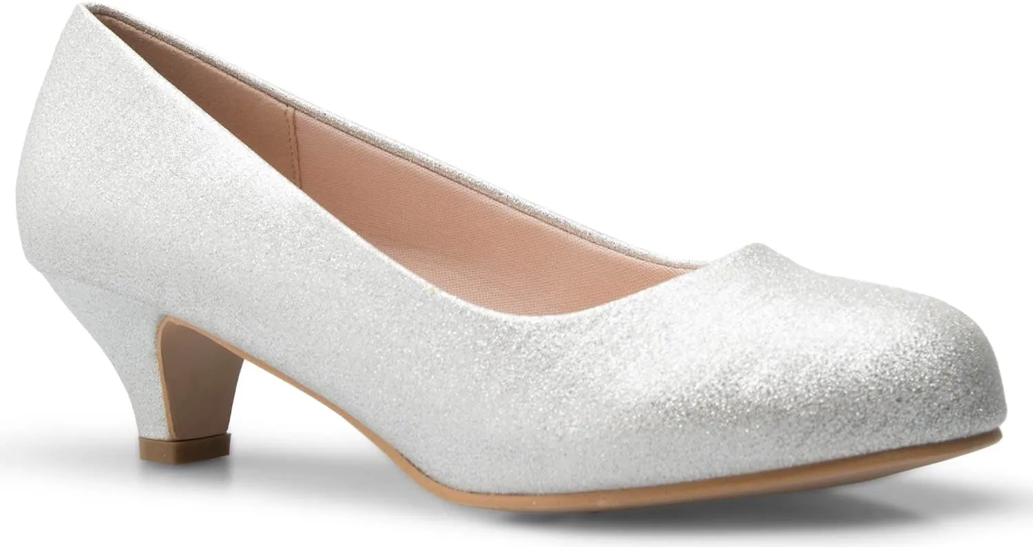 Women's Classic Closed Toe Kitten Heel Pumps | Dress, Work, Party Low Heeled