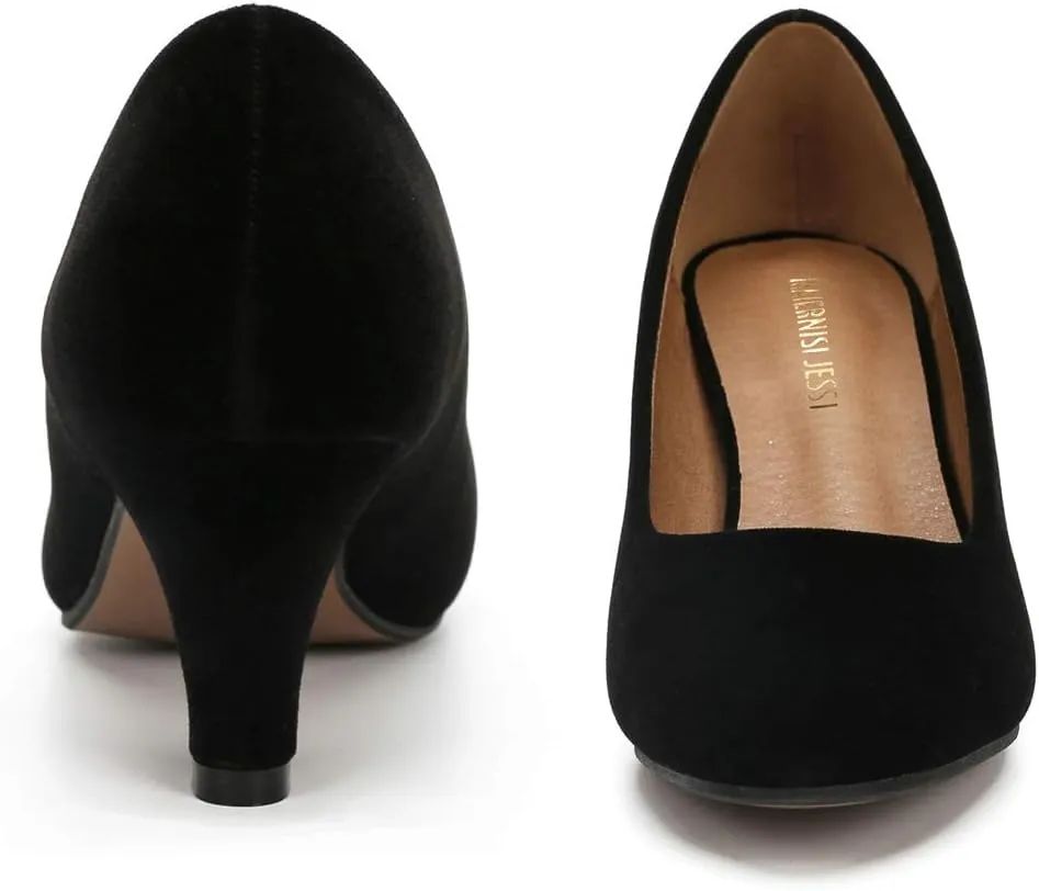 Women's Classic Round Toe Pump Kitten Low Heel Shoes