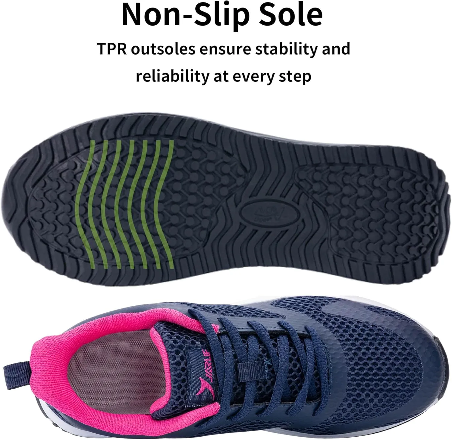 Women's Walking Shoes Air Cushion Comfortable Plantar Fasciitis Tennis Sneakers Non-Slip Breathable Orthotic Shoe for Foot Heel Pain Relief Size US 6-11