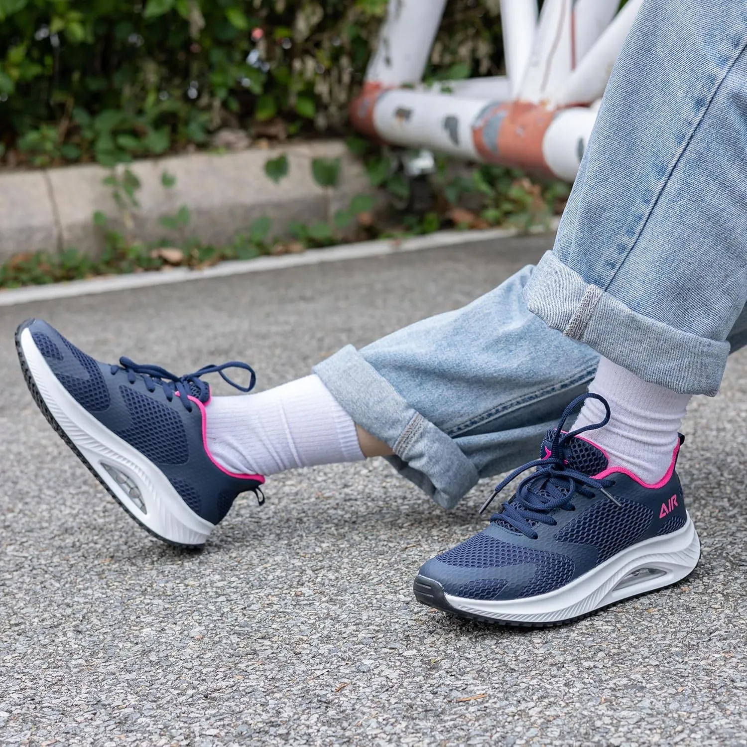 Women's Walking Shoes Air Cushion Comfortable Plantar Fasciitis Tennis Sneakers Non-Slip Breathable Orthotic Shoe for Foot Heel Pain Relief Size US 6-11