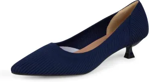 YEOJOU Heels for Women Knit Pointed Toe Women Pump Shoes Low Heel Comfortable Womens Dress Shoes Work